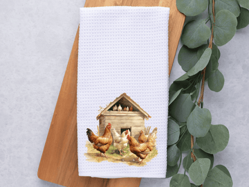 Dark Horse Dream Designs LLC Dark Horse Dream Designs LLC - Hen House, Chicken Lovers, Chicken Coop Dish / Hand Towel